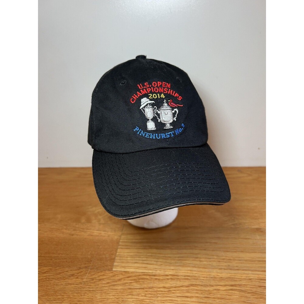 USGA 2014 U.S. Open Pinehurst No 2 Hat Cap Strap Back Mens Black Golf  Member